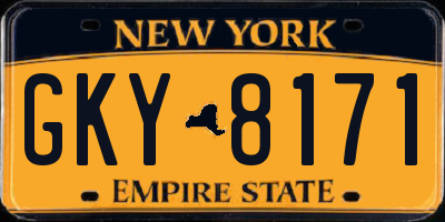 NY license plate GKY8171