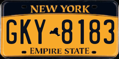 NY license plate GKY8183