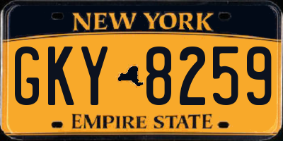 NY license plate GKY8259