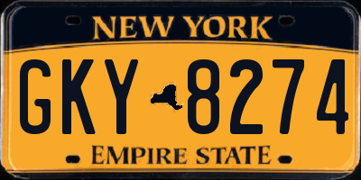 NY license plate GKY8274