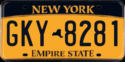 NY license plate GKY8281
