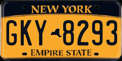 NY license plate GKY8293