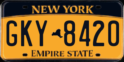 NY license plate GKY8420