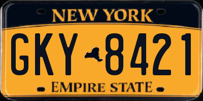 NY license plate GKY8421