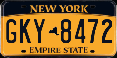 NY license plate GKY8472