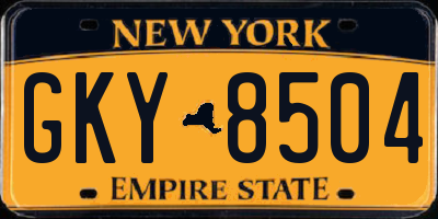 NY license plate GKY8504