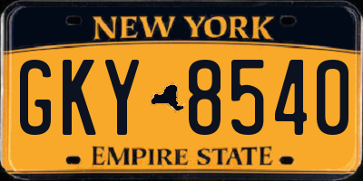 NY license plate GKY8540