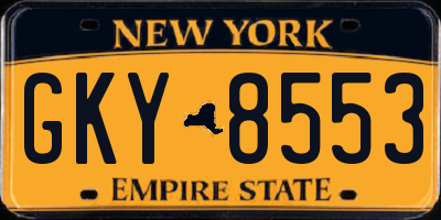 NY license plate GKY8553