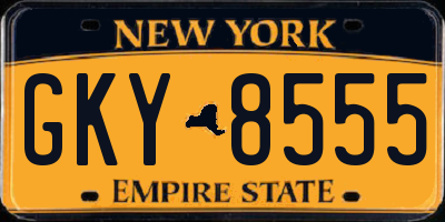 NY license plate GKY8555