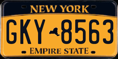 NY license plate GKY8563