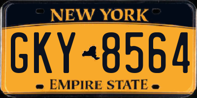NY license plate GKY8564