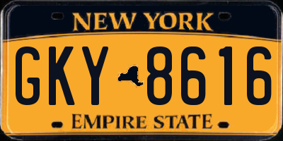 NY license plate GKY8616