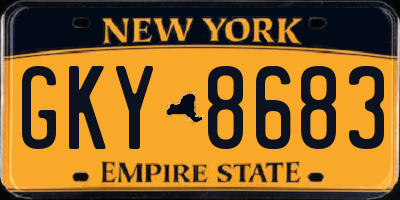 NY license plate GKY8683