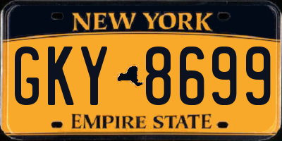 NY license plate GKY8699