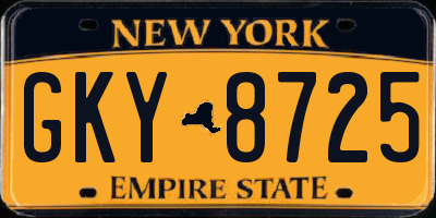 NY license plate GKY8725