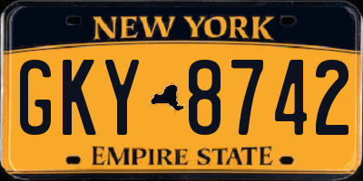 NY license plate GKY8742