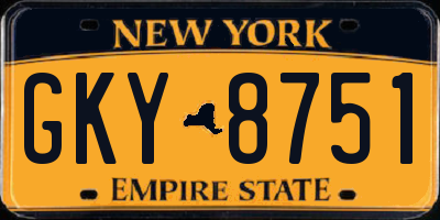 NY license plate GKY8751