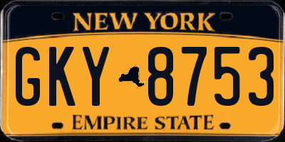 NY license plate GKY8753