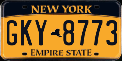 NY license plate GKY8773