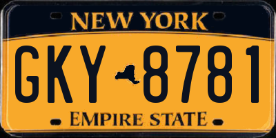 NY license plate GKY8781