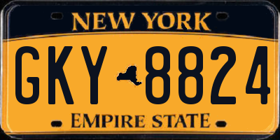 NY license plate GKY8824
