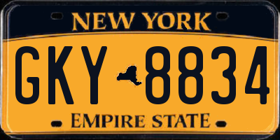 NY license plate GKY8834