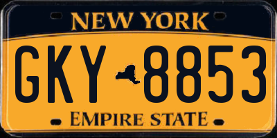 NY license plate GKY8853