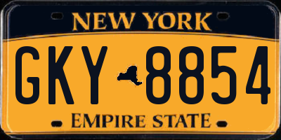 NY license plate GKY8854
