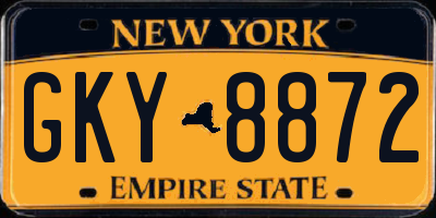 NY license plate GKY8872