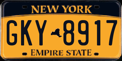 NY license plate GKY8917