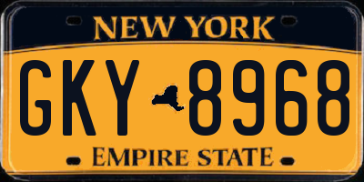 NY license plate GKY8968