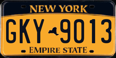 NY license plate GKY9013