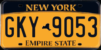 NY license plate GKY9053
