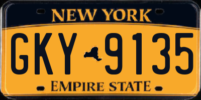 NY license plate GKY9135