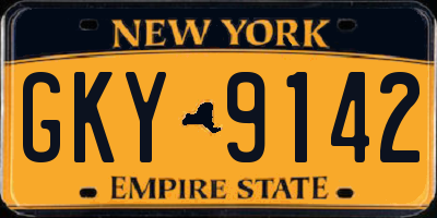 NY license plate GKY9142