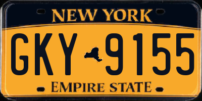 NY license plate GKY9155