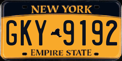 NY license plate GKY9192