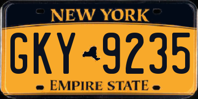 NY license plate GKY9235
