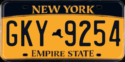 NY license plate GKY9254