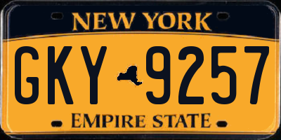 NY license plate GKY9257