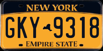 NY license plate GKY9318
