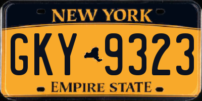 NY license plate GKY9323