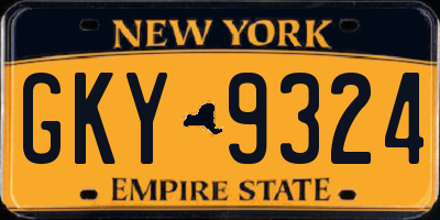 NY license plate GKY9324