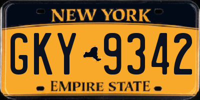 NY license plate GKY9342