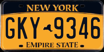 NY license plate GKY9346