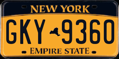 NY license plate GKY9360