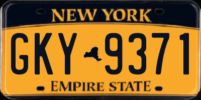 NY license plate GKY9371
