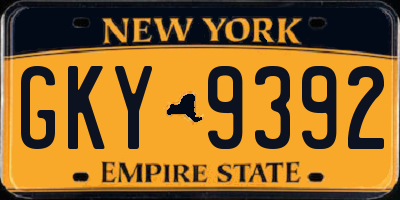 NY license plate GKY9392