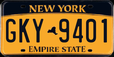 NY license plate GKY9401