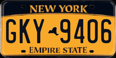 NY license plate GKY9406